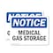 Signmission Medical Gas Storage OSHA Notice Sign, Vinyl Decal, 10in W x 7in L, 2PK OS-2PACK-NS-D-710-L-14182 - alternate 1